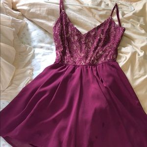 Maroon Romper with Lace Detail